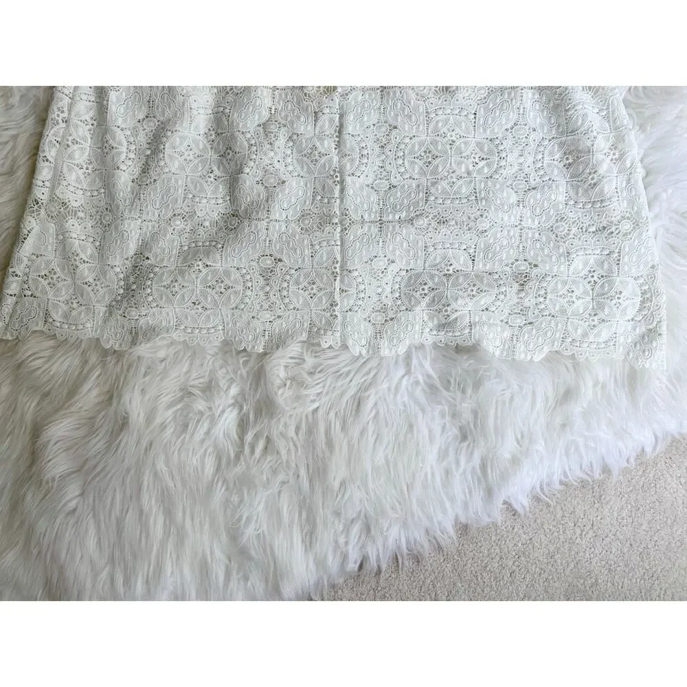 Maje White Lace Sleeveless Dress